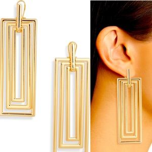 Open Edit Rectangular Statement Earrings